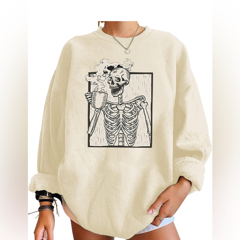 Women Halloween Fleece Oversized Sweatshirt
Skeleton Print Pullover - Picture 2 of 9